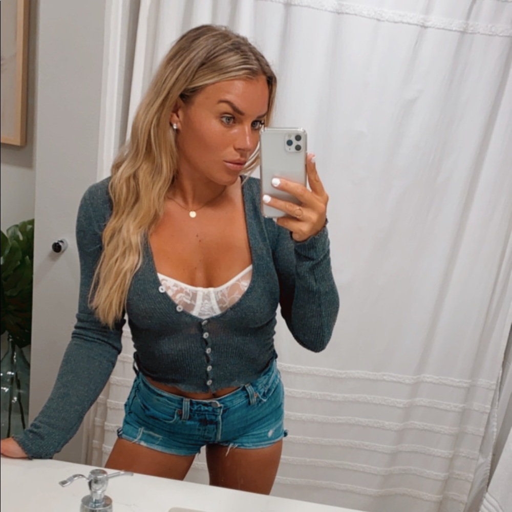 Grey button up long sleeve